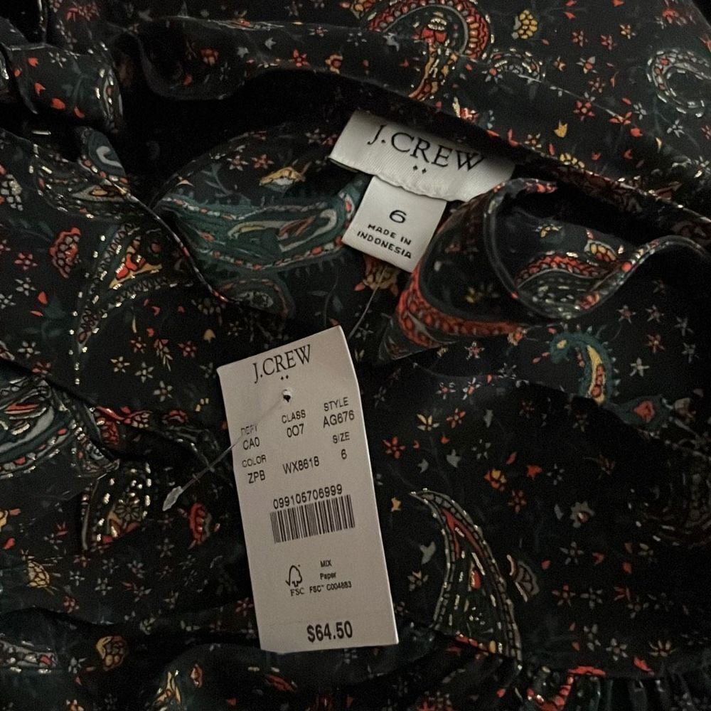 ✨J.Crew Factory Paisley Sleeveless Tie-Neck Halter Blouse✨ - Picture 8 of 8